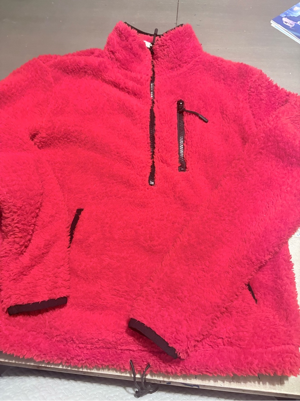 No Boundaries Bright Pink Sherpa Quarter-Zip Pullover